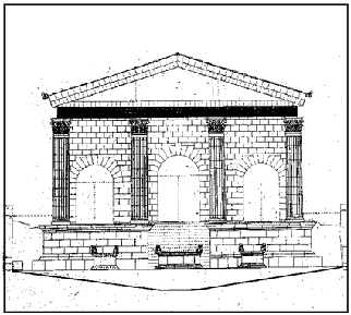 Ricostruzione fronte Tempio